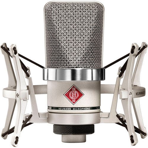 Neumann TLM-102 Large Diaphragm Studio Condenser Microphone (Nickel) with Suspension Shockmount & Pop Filter