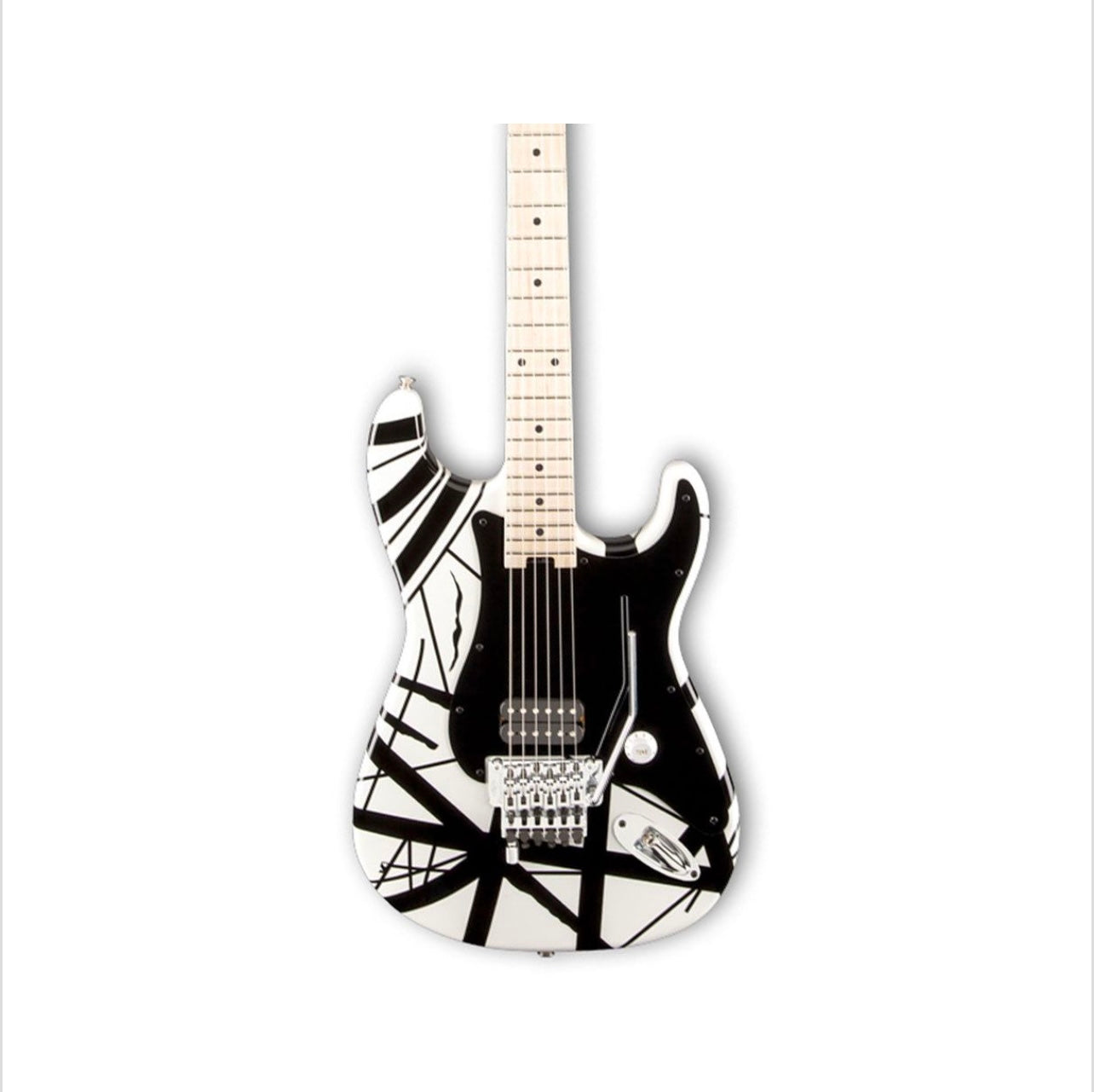 EVH Striped Series Electric Guitar - White w/ Black Stripes