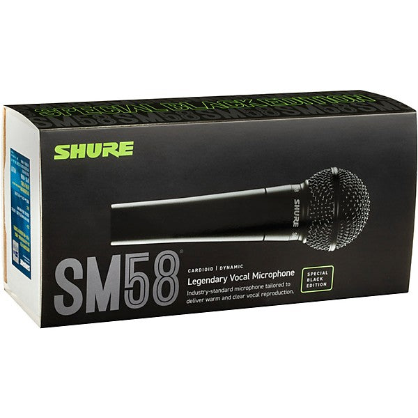 Shure SM58 Special Black Edition Cardioid Dynamic Wired Microphone Black